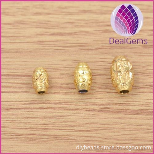 wholesale 4.2x7mm olivary gold plated all types of alloy beads for jewelry making
